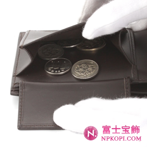 ボッテガヴェネタ カーフレザー 二つ折財布 ダークブラウン 156820V46512040 【2012年春夏新作】